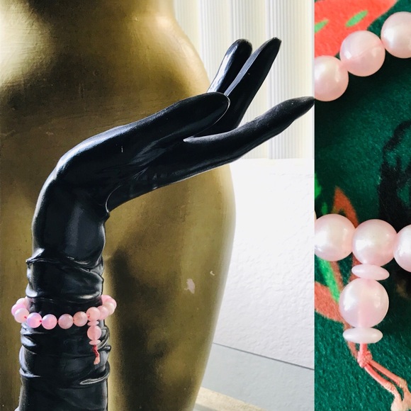 NWOT Adjustable Pastel PINK BEADED BRACELET O/S - Picture 3 of 5